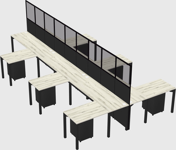 Shared l-shape cubicle
