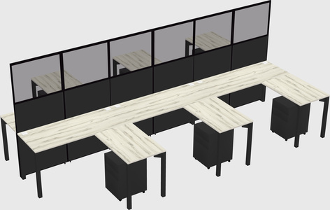 Shared l-shape cubicle