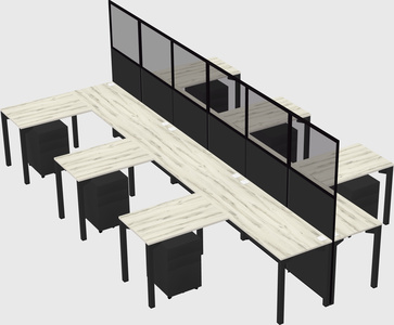 Shared l-shape cubicle