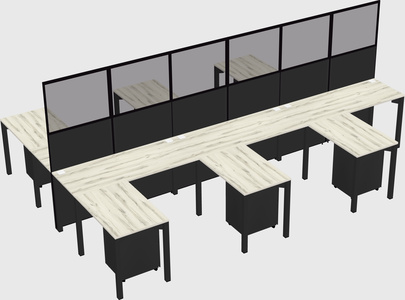 Shared l-shape cubicle