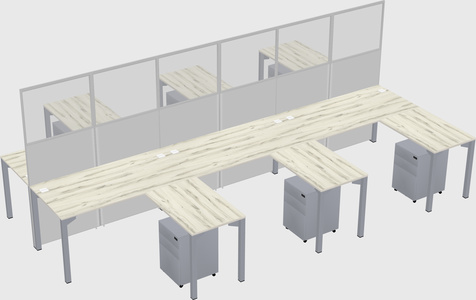 Shared l-shape cubicle
