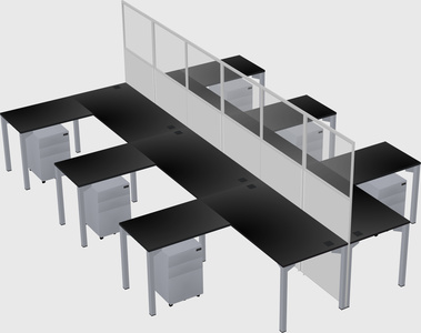 Shared l-shape cubicle