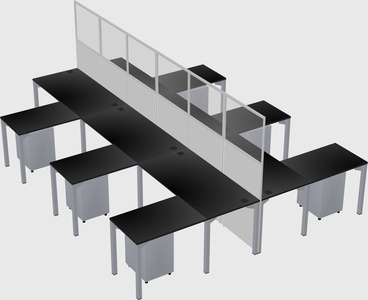 Shared l-shape cubicle