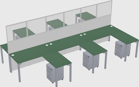 Shared l-shape cubicle