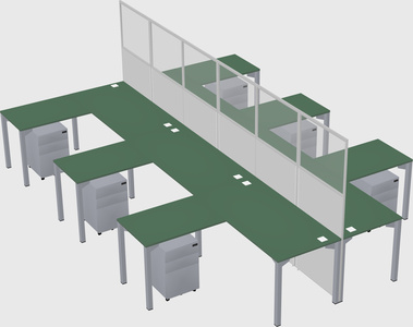 Shared l-shape cubicle