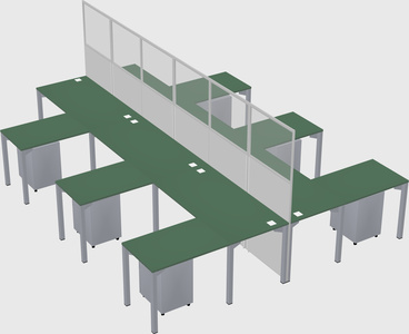 Shared l-shape cubicle