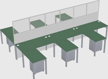 Shared l-shape cubicle