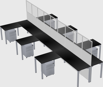 Shared l-shape cubicle