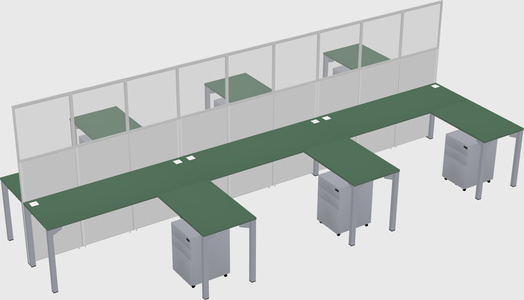 Shared l-shape cubicle