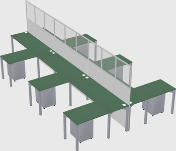 Shared l-shape cubicle