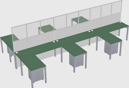 Shared l-shape cubicle