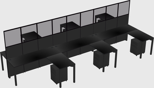 Shared l-shape cubicle