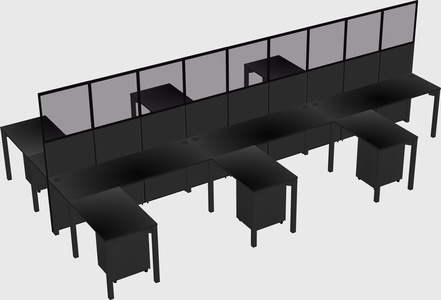 Shared l-shape cubicle