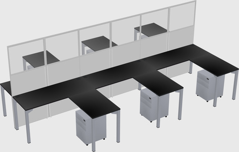 Shared l-shape cubicle