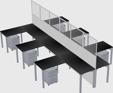 Shared l-shape cubicle