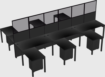 Shared l-shape cubicle