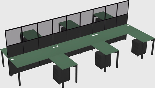 Shared l-shape cubicle