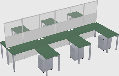 Shared l-shape cubicle