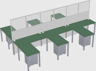 Shared l-shape cubicle