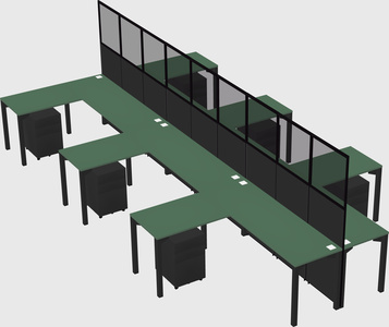 Shared l-shape cubicle