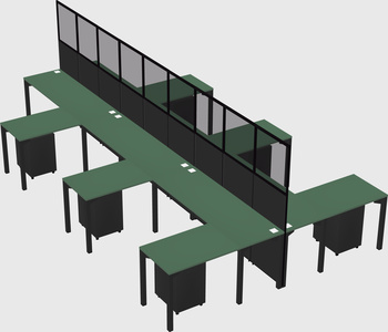 Shared l-shape cubicle