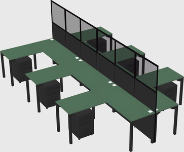 Shared l-shape cubicle