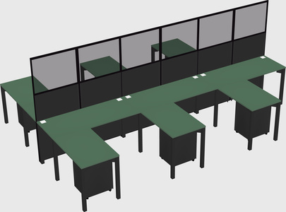Shared l-shape cubicle