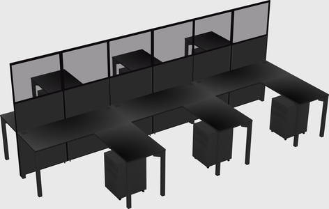 Shared l-shape cubicle