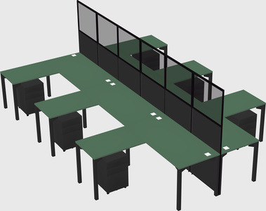 Shared l-shape cubicle