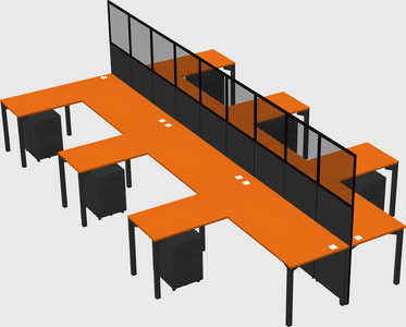 Shared l-shape cubicle
