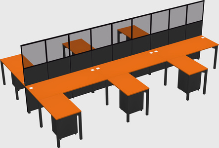 Shared l-shape cubicle