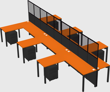 Shared l-shape cubicle