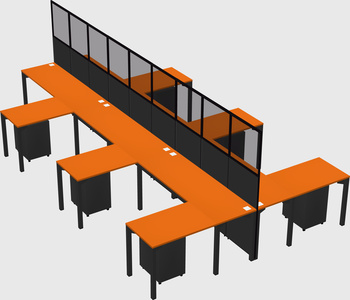 Shared l-shape cubicle