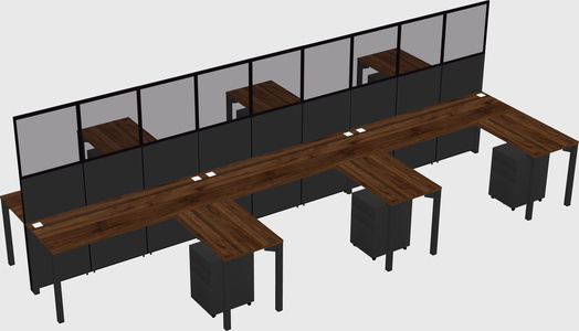 Shared l-shape cubicle