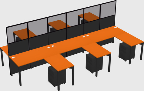 Shared l-shape cubicle