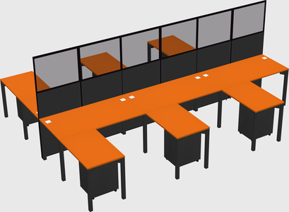 Shared l-shape cubicle