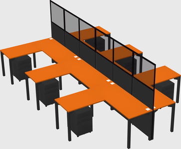 Shared l-shape cubicle