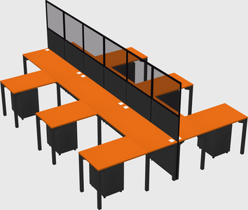 Shared l-shape cubicle