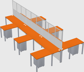 Shared l-shape cubicle