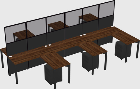 Shared l-shape cubicle
