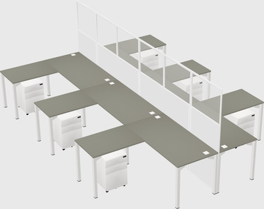 Shared l-shape cubicle