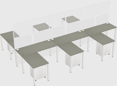 Shared l-shape cubicle