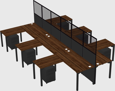 Shared l-shape cubicle
