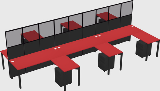 Shared l-shape cubicle