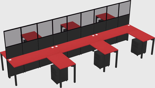 Shared l-shape cubicle