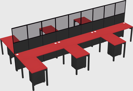 Shared l-shape cubicle
