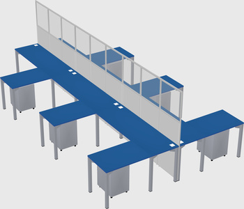 Shared l-shape cubicle
