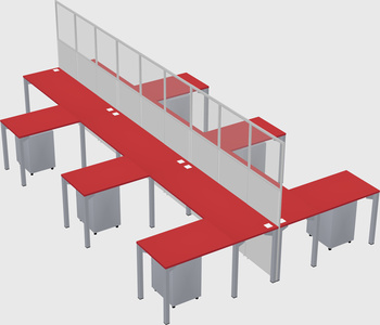 Shared l-shape cubicle