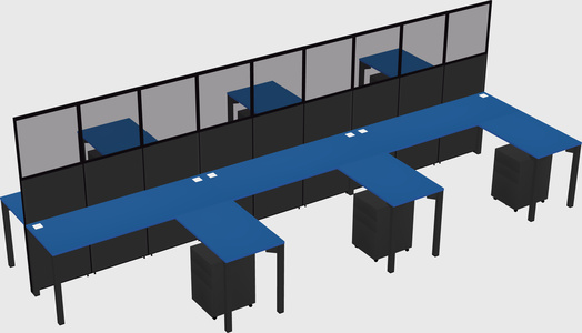 Shared l-shape cubicle