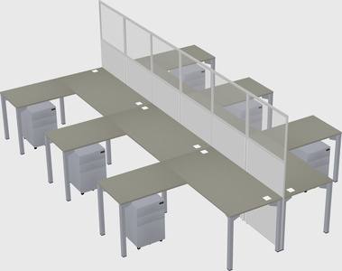Shared l-shape cubicle